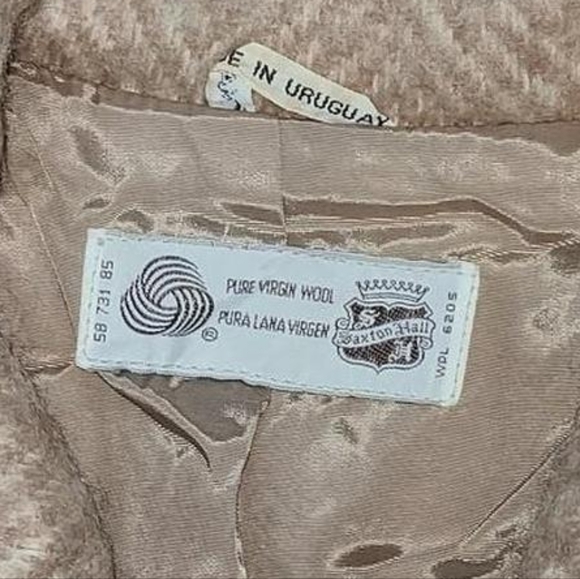 Vintage Saxton Hall 100% Virgin Wool Herringbone 3/4 Length Sleeves Lined Jacket - Picture 4 of 7